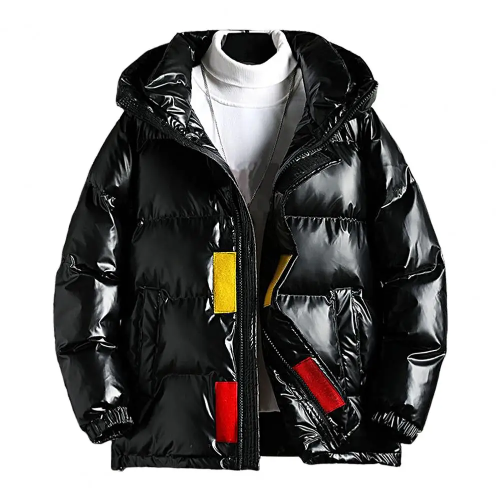 White Duck Down Jacket Men's Winter Fashion Casual Short Coat Shiny Hooded Windbreaker Youth Men Outwear Down Coat Male