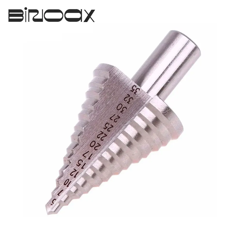 

Binoax 5-35MM HSS Step Drill Tool 13 Steps Multiple Hole Metals Platic Wood Cone Drill Bits