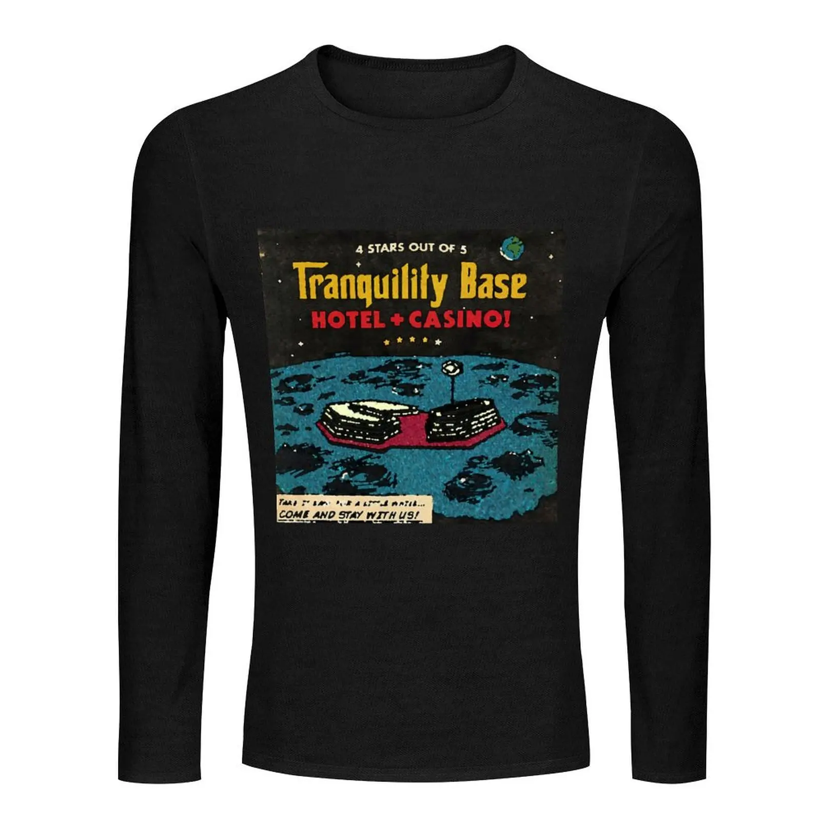 Monkeys Tranquility Base Long T-Shirt plain t-shirt man clothes t-shirts man mens champion t shirts