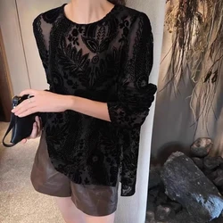 Round Neck Early New Style Women's Clothing Temperament Niche High-end Velvet Plush Top Trend