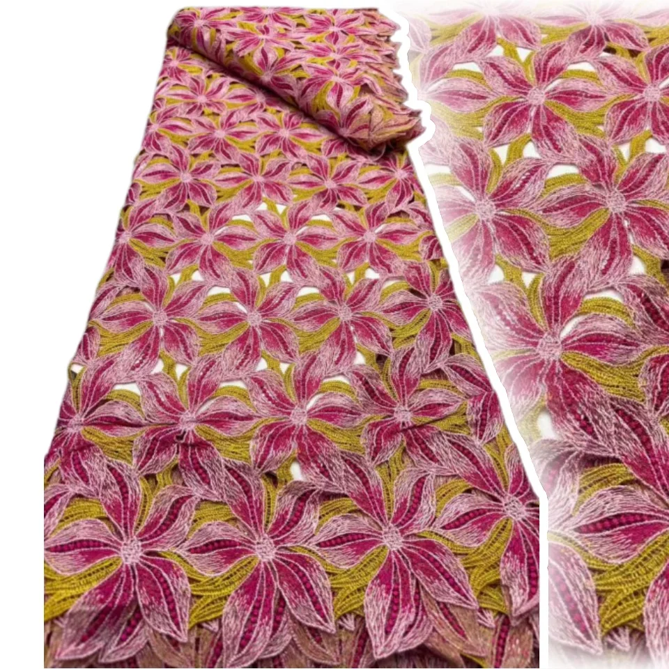 

Африканское гипюровое кружево с вышивкой 2026: Хит продаж! Нигерийское кружево из молочного шелка с драгоценными камнями для женских вечерних платьев 2367