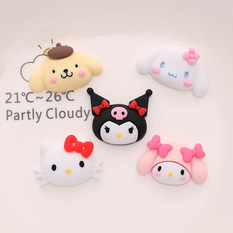 5pcs cartoon sanrio hello kitty flatback resin charms crafts embellishments diy cabochons decoration accessories