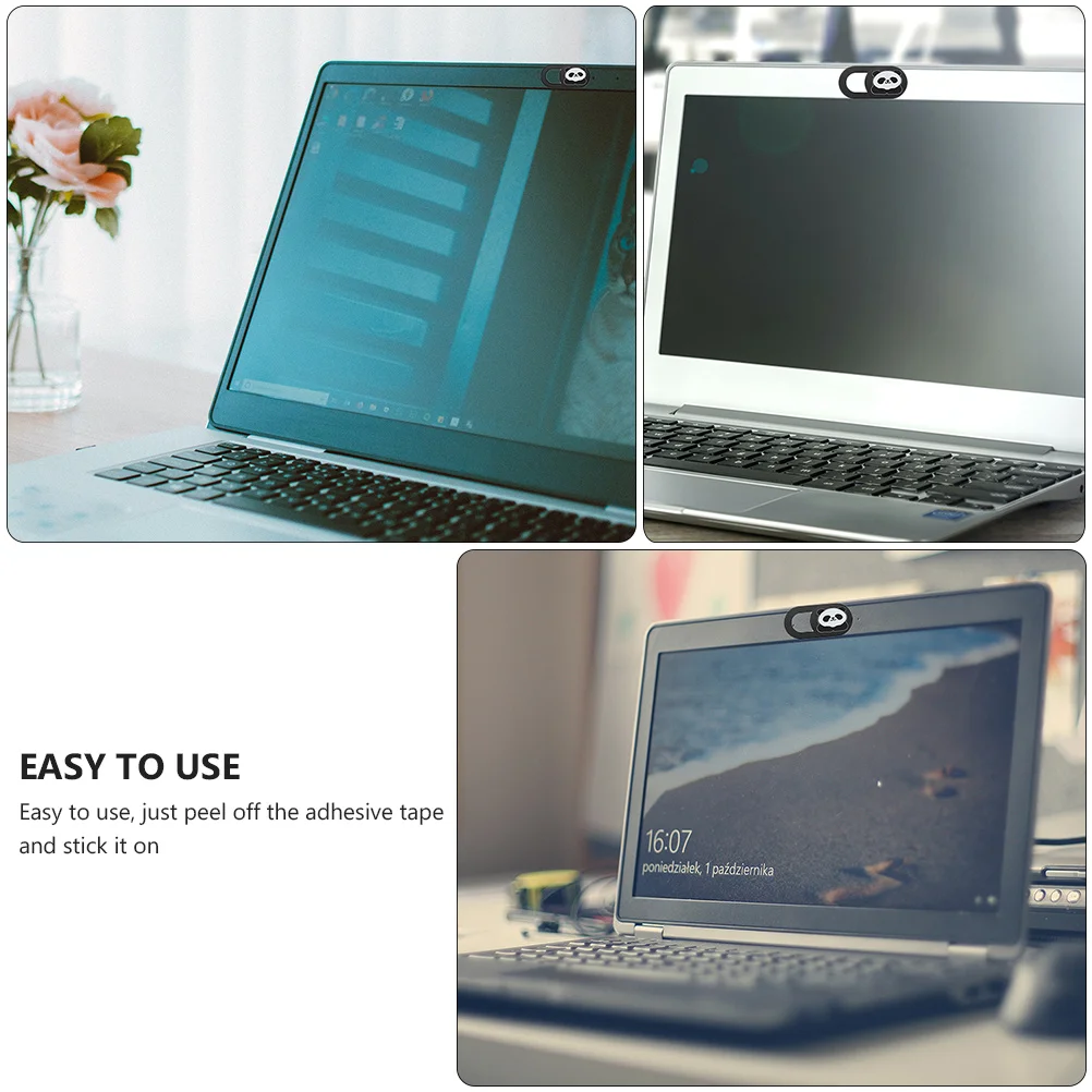 

6pcs Webcam Slide Panda Pattern Anti-Peeping Camera Cover For Tablet Laptop Pc Webcam Cover Slider Privacy Protection