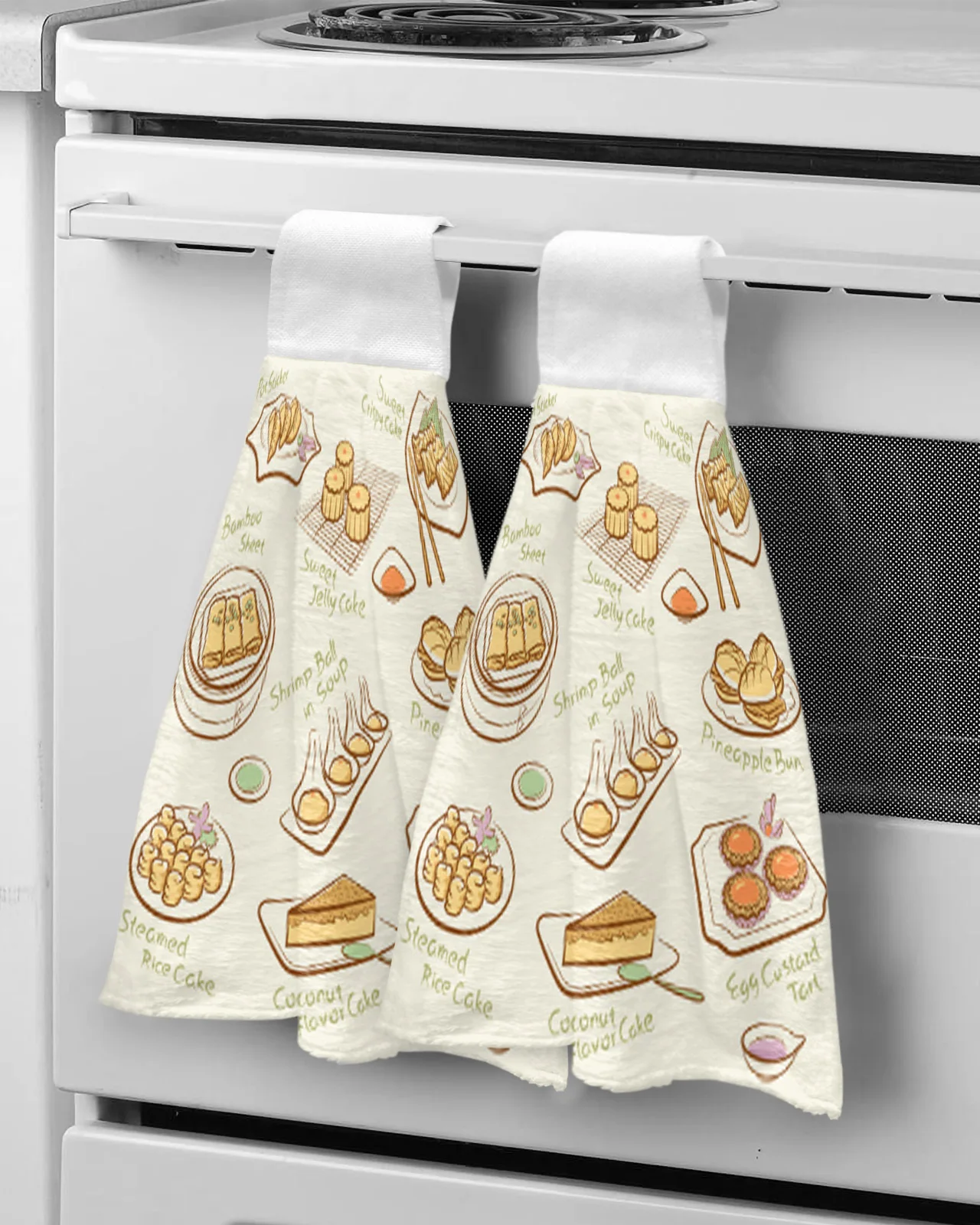 Chinese Food Hand Towels Microfiber Absorbent Soft Children Towel Handkerchief Bathroom Kitchen Dishcloth