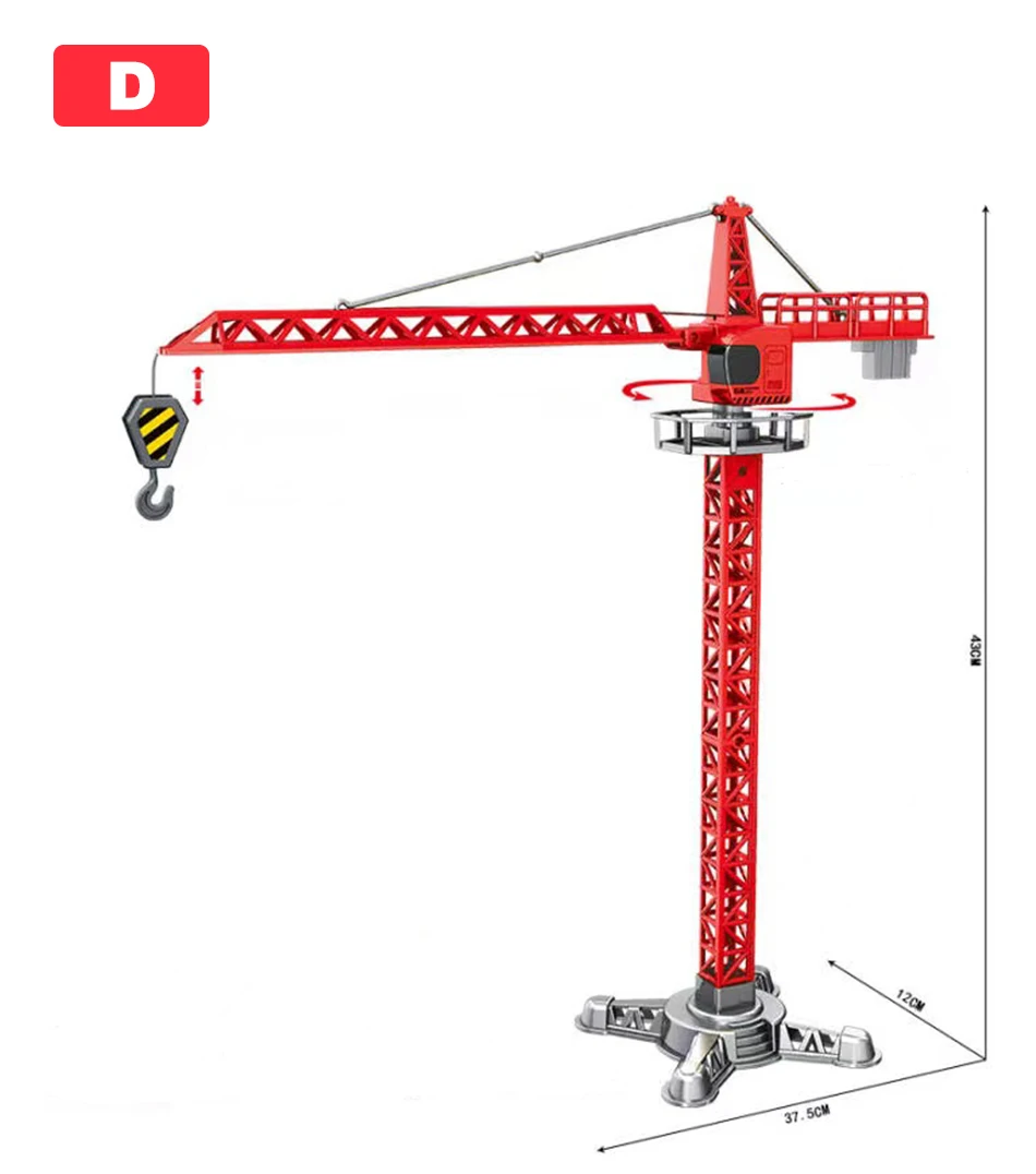 Ingegneria della lega pressofuso gru a torre modello di costruzione classico caricatore di veicoli trattore escavatore giocattoli per ragazzi regalo