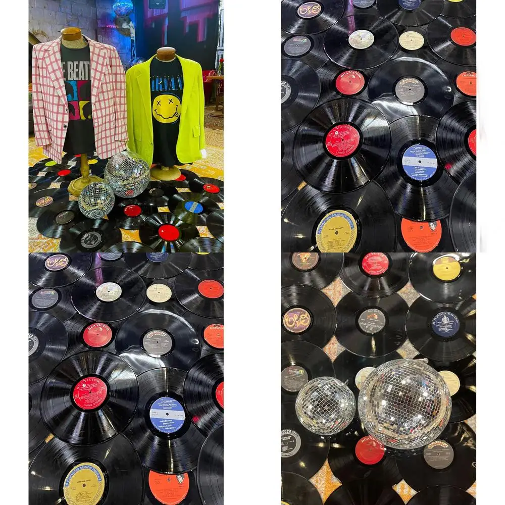 

Набор виниловых пластинок из 12 винтажных пластинок для настенного искусства, декора вечеринок, сувениров на музыкальную тематику и поделок (50 предметов)