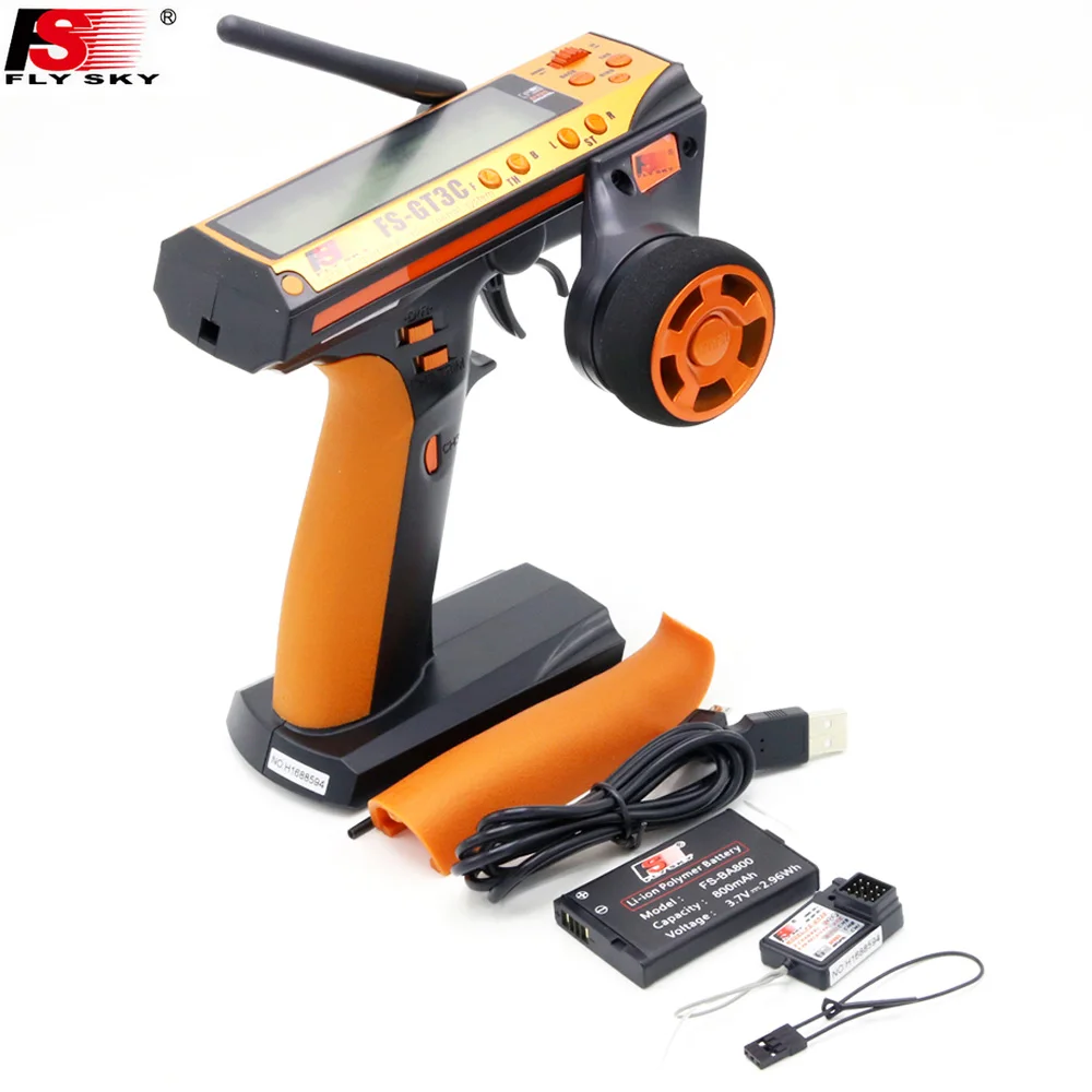 Flysky FS-GT3C 2.4G 3CH Radio Transmitter with GR3E Receiver RC Remote Controller for RC Car Truck Crawler Jeep 4WD OffRoad Boat