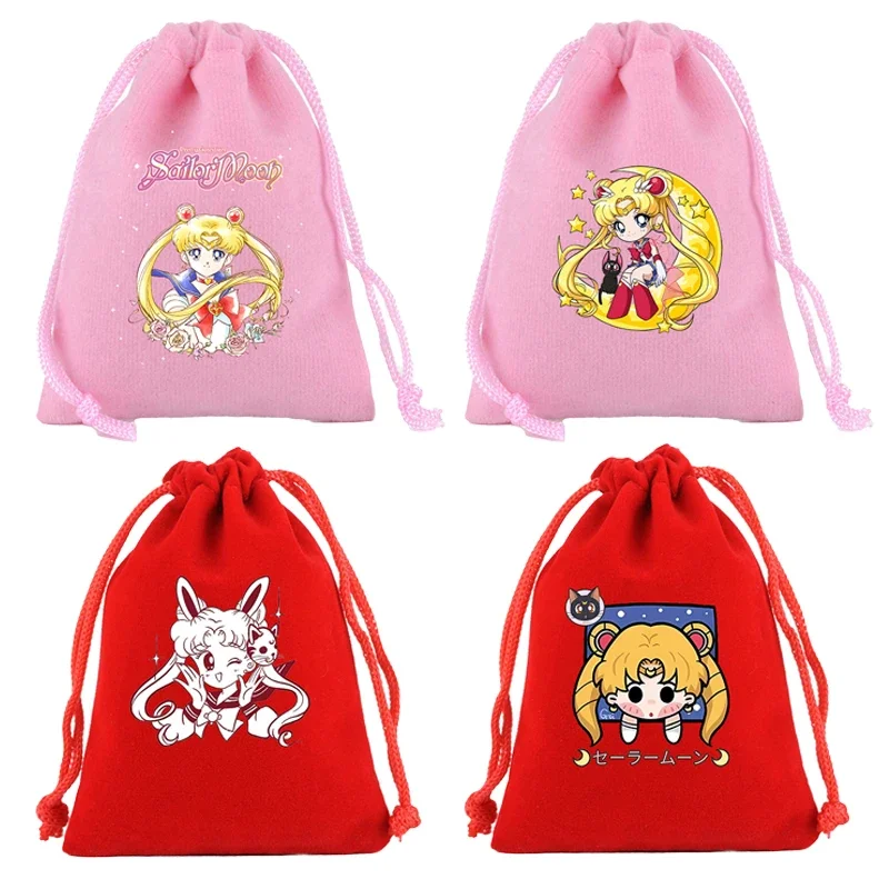 Sailor Moon borsa con coulisse Cute Cartoon Portable Home Life Supplies organizzatori di Shopping Fashions Casual Tote Bags regali di compleanno