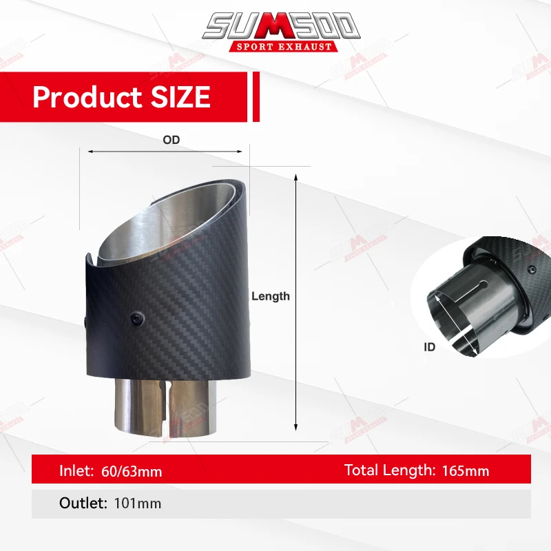 1 PC New Design High Quality Carbon Fiber Exhaust System Tip For Universal Modified Stainless Exhaust Mufflers Nozzle Exhaust