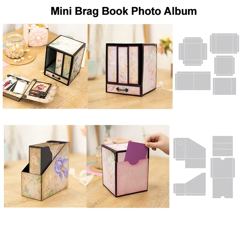 Mini Erinnerungen Box Malerei Vorlage DIY Scrap booking Fotoalbum Außen gehäuse Schublade Zubehör Vorlagen Handwerk machen neue 2022