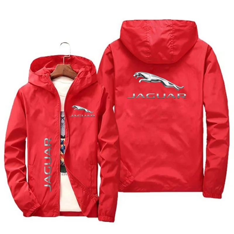 Jaguar Spring/Summer New Sportswear Hooded Jaguar Logo Car Printed Zipper Hooded Jacket Sportswear Men Sportswear Casual Jacket