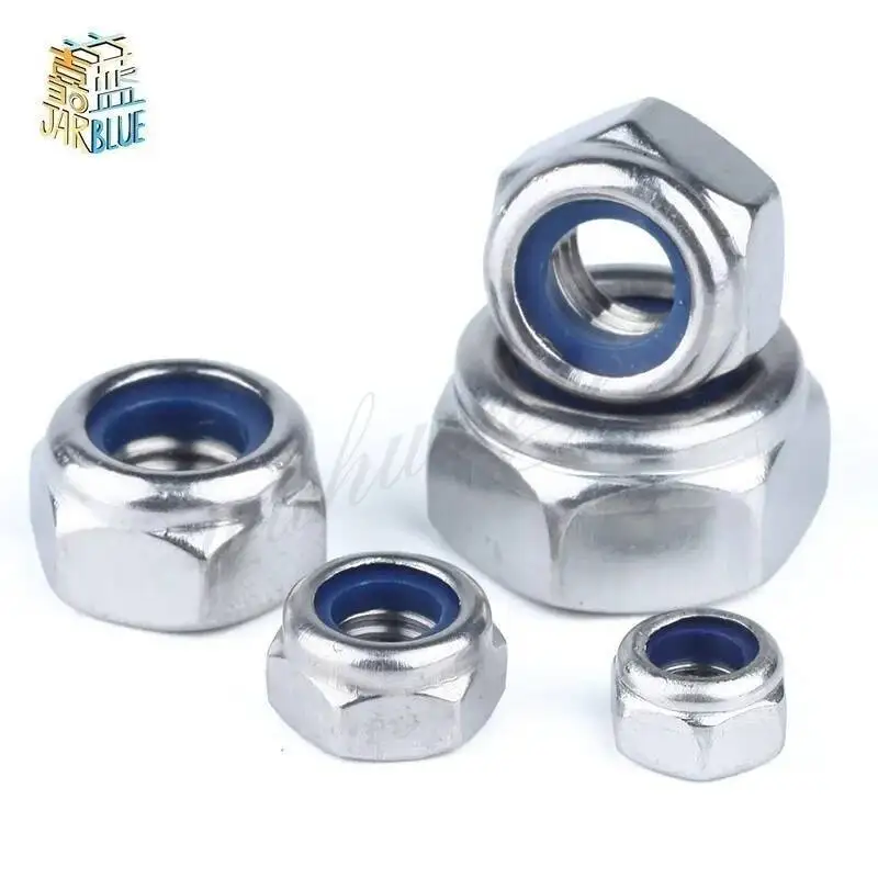 

2/5/20/50Pcs DIN985 M2 M2.5 M3 M4 M5 M6 M8 304 Stainless Steel Nylon Self-locking Hex Nuts Locknut Slip Lock Nut