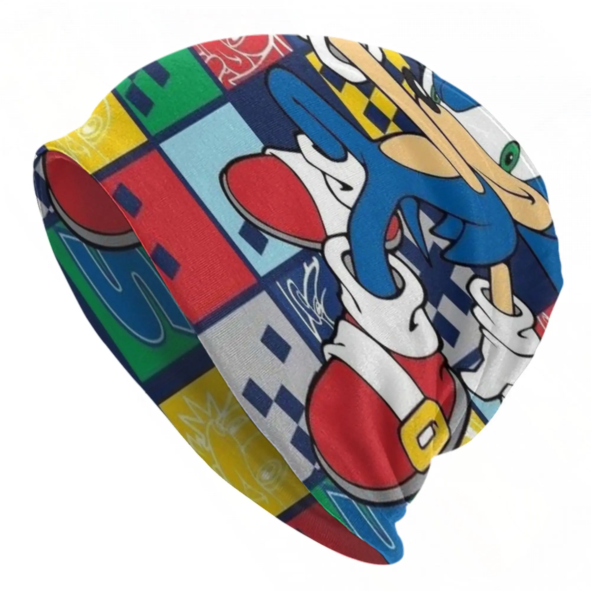 Sonices Cartoon Game Beanie Hats  Bonnet Hats Men Women Vintage Hippie Knit Hat Winter Design Head Wrap Caps