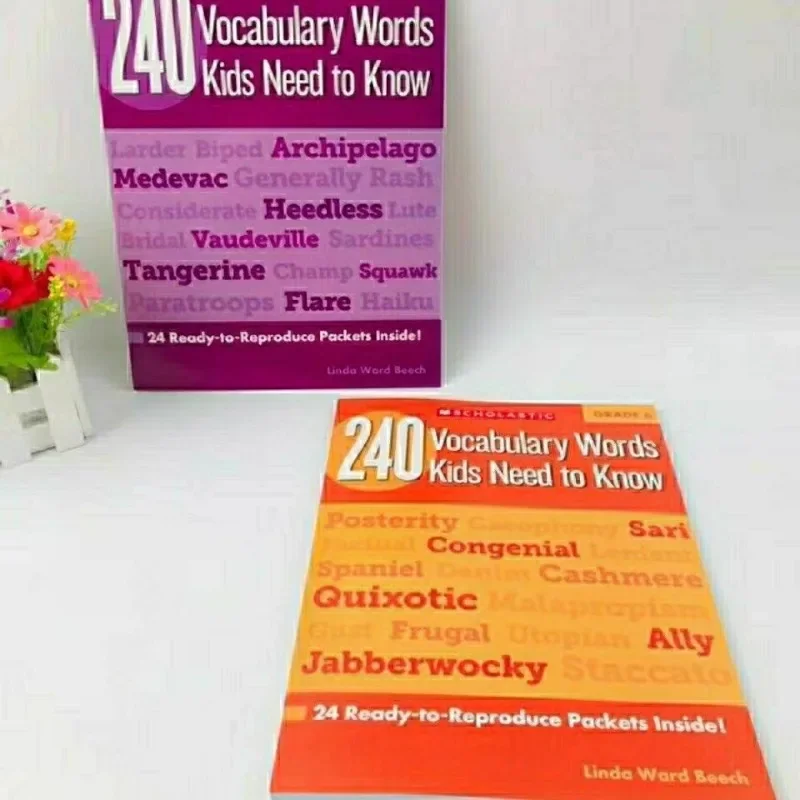 6 Pçs/set Inglês Vocabulário Livro de Trabalho para Estudantes da Escola Primária 1-6 Inglês 240 Vocabulário Novo Livro de Exercícios Quente Libro