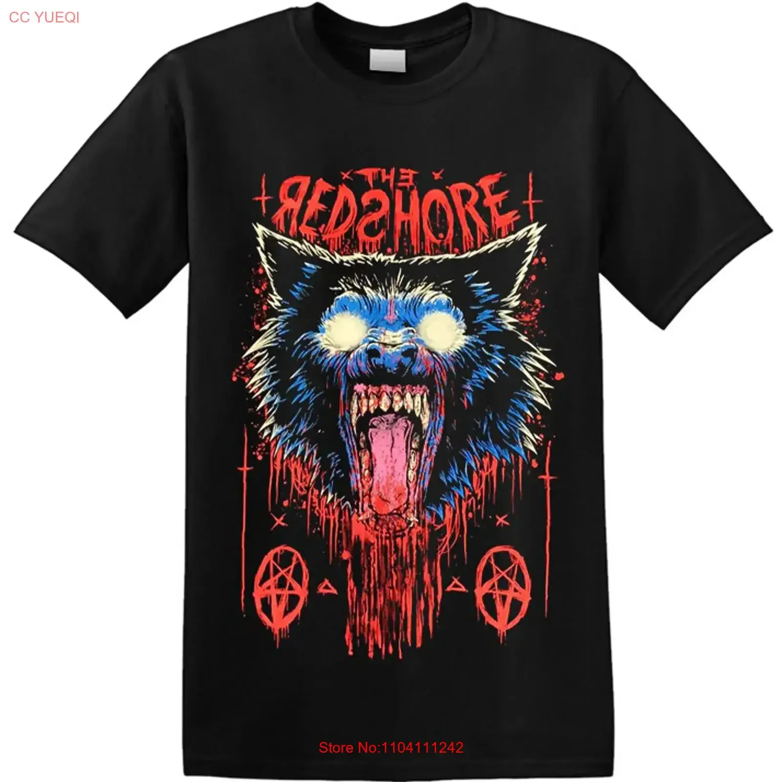 THE RED SHORE 'Wolf' T Shirt vintage Washed Comfortable Stylish Unisex fashion Stretched designer clothes Breathable Versatile
