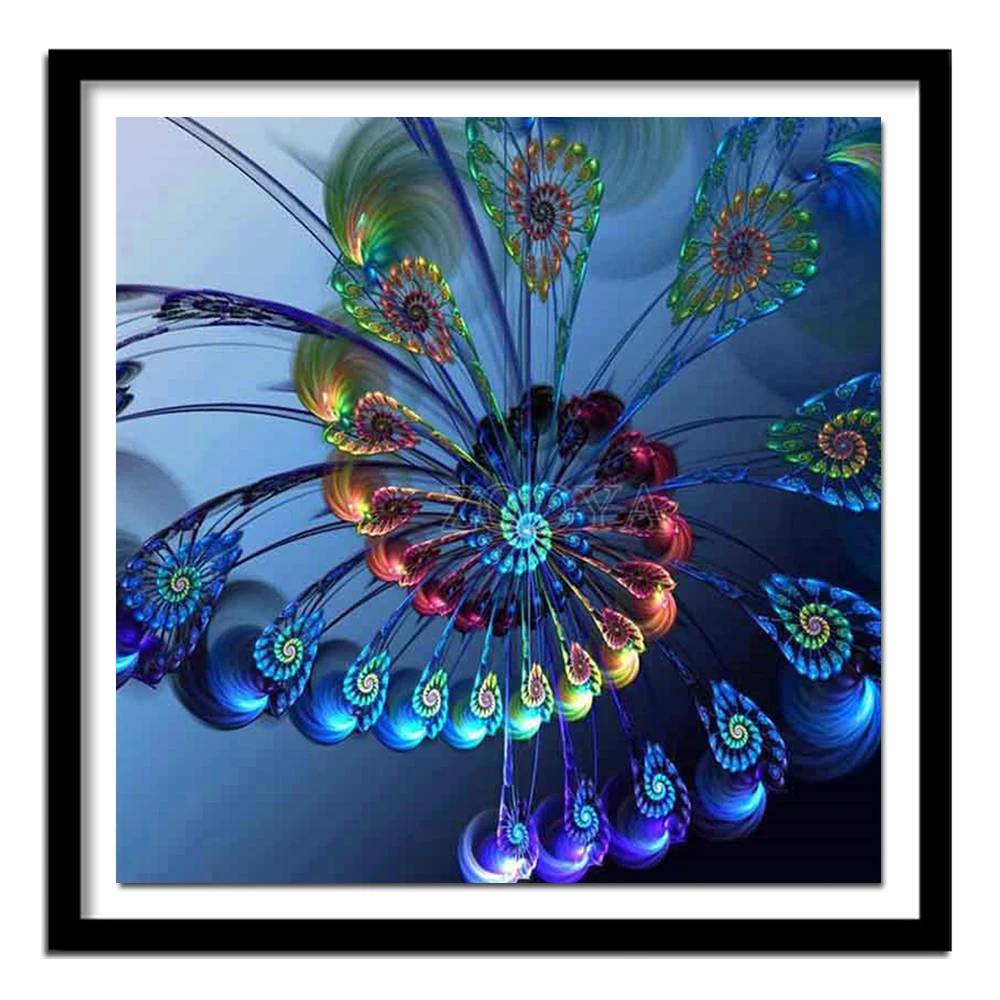 Full square/Round drill Diamond embroidery Peacock Feather Spiral 5D DIY diamond Painting Cross Stitch Rhinestone