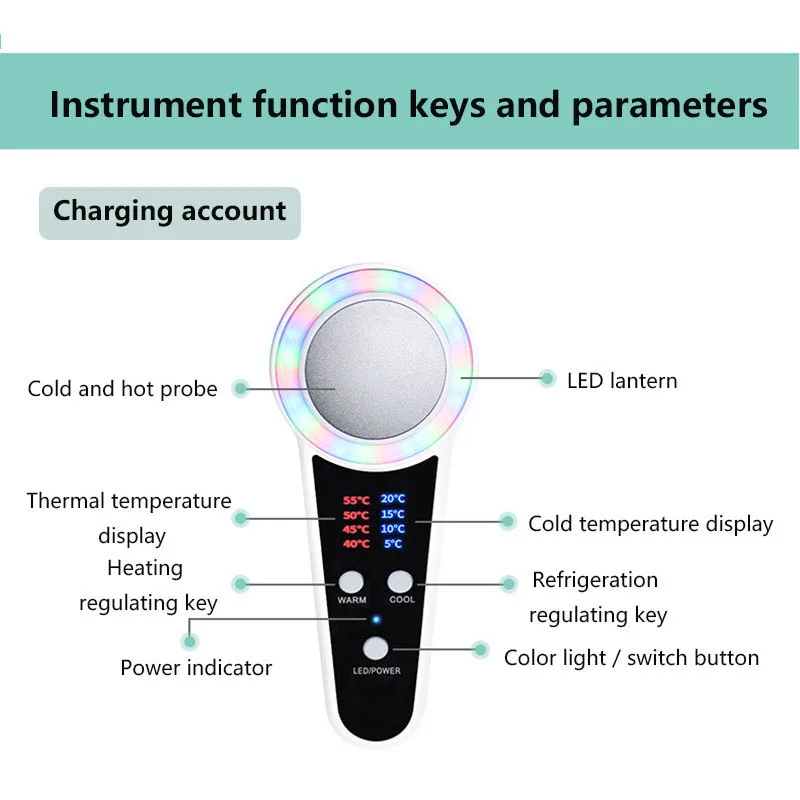 Thermal Cold Blue Photon Acne Treatment Machine Red Light Thermal Therapy Facial Treatment Instrument Facelift Rejuvenation