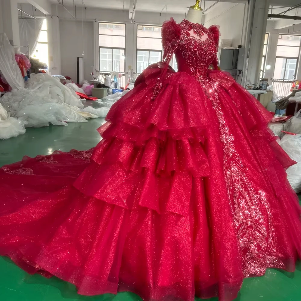 オーダーメイドのオケージョンドレス 長袖 レースアップ キー - Embroidery Organza のレビューと価格