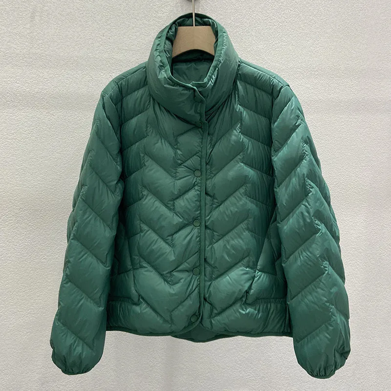 Women's Winter Tops Jacket Down Coat White Duck Down Short Standing Collar Short Vintage Simple Comfortable Leisure Versatile