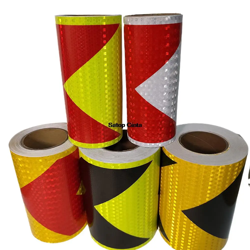 

DIY 20cm*100cm Arrow Reflective Safety Tape Caution Reflector Waterproof Outdoor Conspicuity Car Stickers For Vehicles Trailers