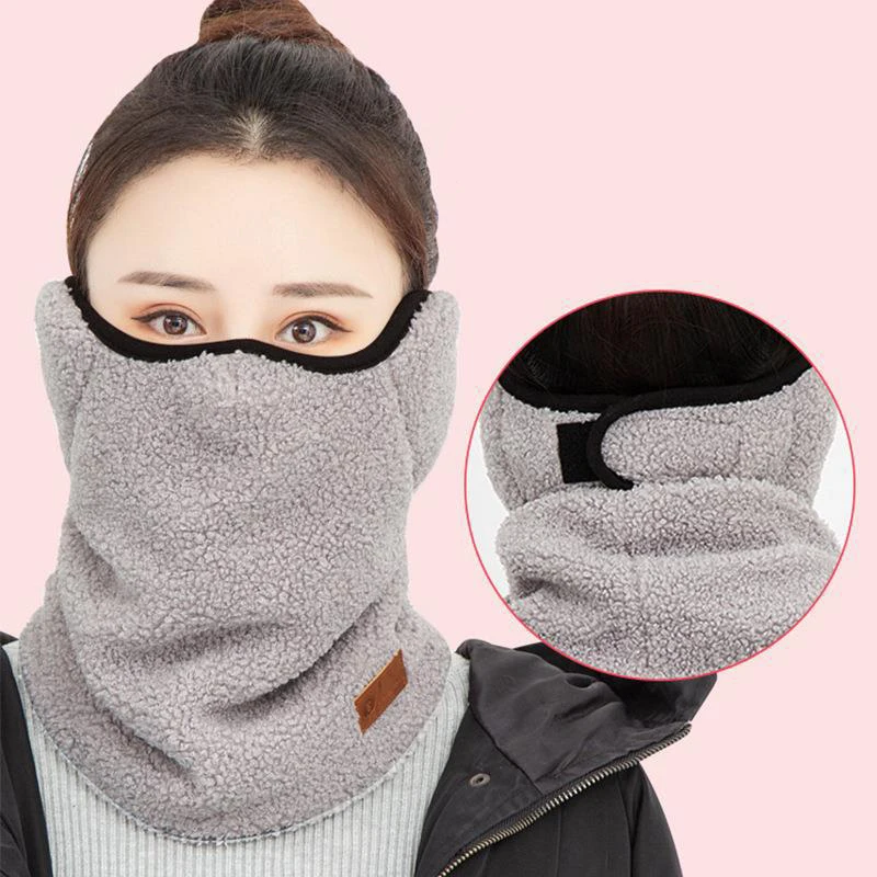 Nova mulher quente de pelúcia earmuffs proteção para a orelha pescoço máscaras com cachecol ao ar livre frio inverno acessórios ciclismo velo pescoço máscara