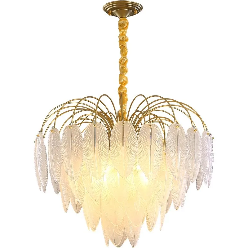 

Bedroom chandelier post-modern living room creative personality simple dining room lamp feather crystal chandelier