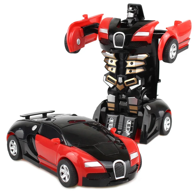 Amazing Transforming Sports Car:Collision/One-Button Deformation, Inertial Sliding.Bugatti Style,Transform Boys' Incredible Gift