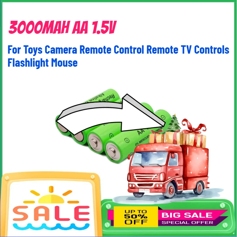 

3000mAh AA 1.5V Rechargeable Batteries for Toys Camera Remote Control Remote TV Controls Flashlight Mouse