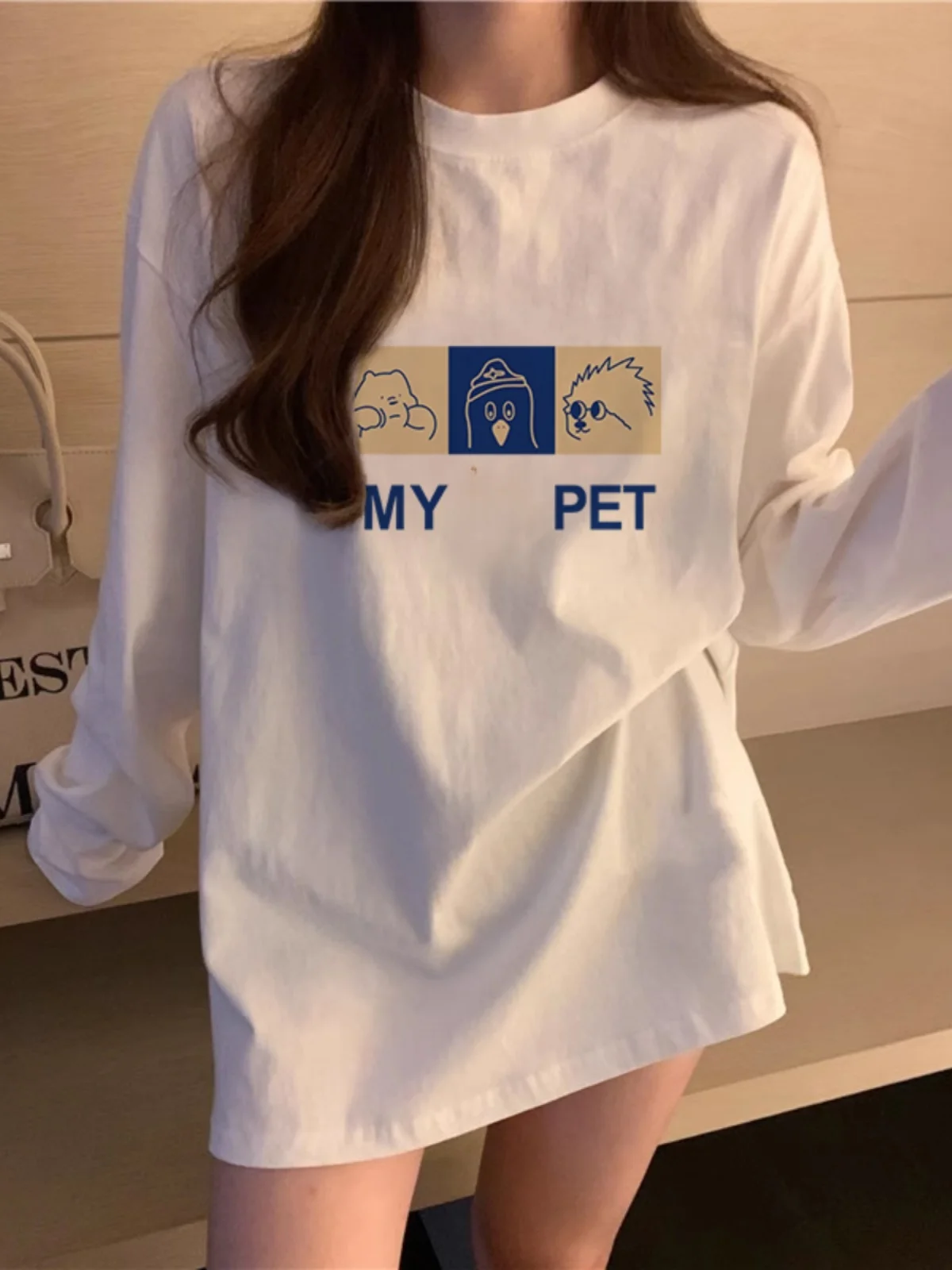 

Женская футболка Long Sve из чистого хлопка с подкладкой Fce Base Layer irt, белая внутренняя одежда, удобный свободный крой для поездок на работу