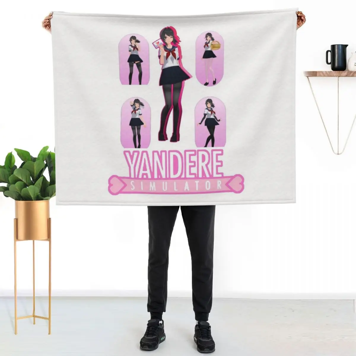 

yandere simulator-yandere sim-yandere simulator yandere simulator Throw Blanket Fluffy Cozy Throw Blanket for Home Decor