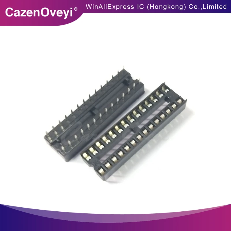 10piece IC socket integrated block in-line DIP single-chip microcomputer chip flat foot base sub 28P narrow