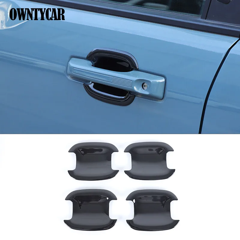 

ABS Glossy black For Ford Maverick 2022-2025 Car Exterior Door Bowl Stickers Car exterior door handle stickers