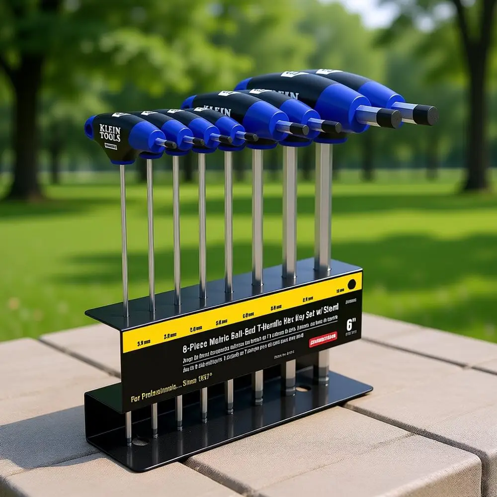 

Набор из 8 метрических шестигранных ключей с 6-дюймовыми шаровидными головками и подставкой для хранения