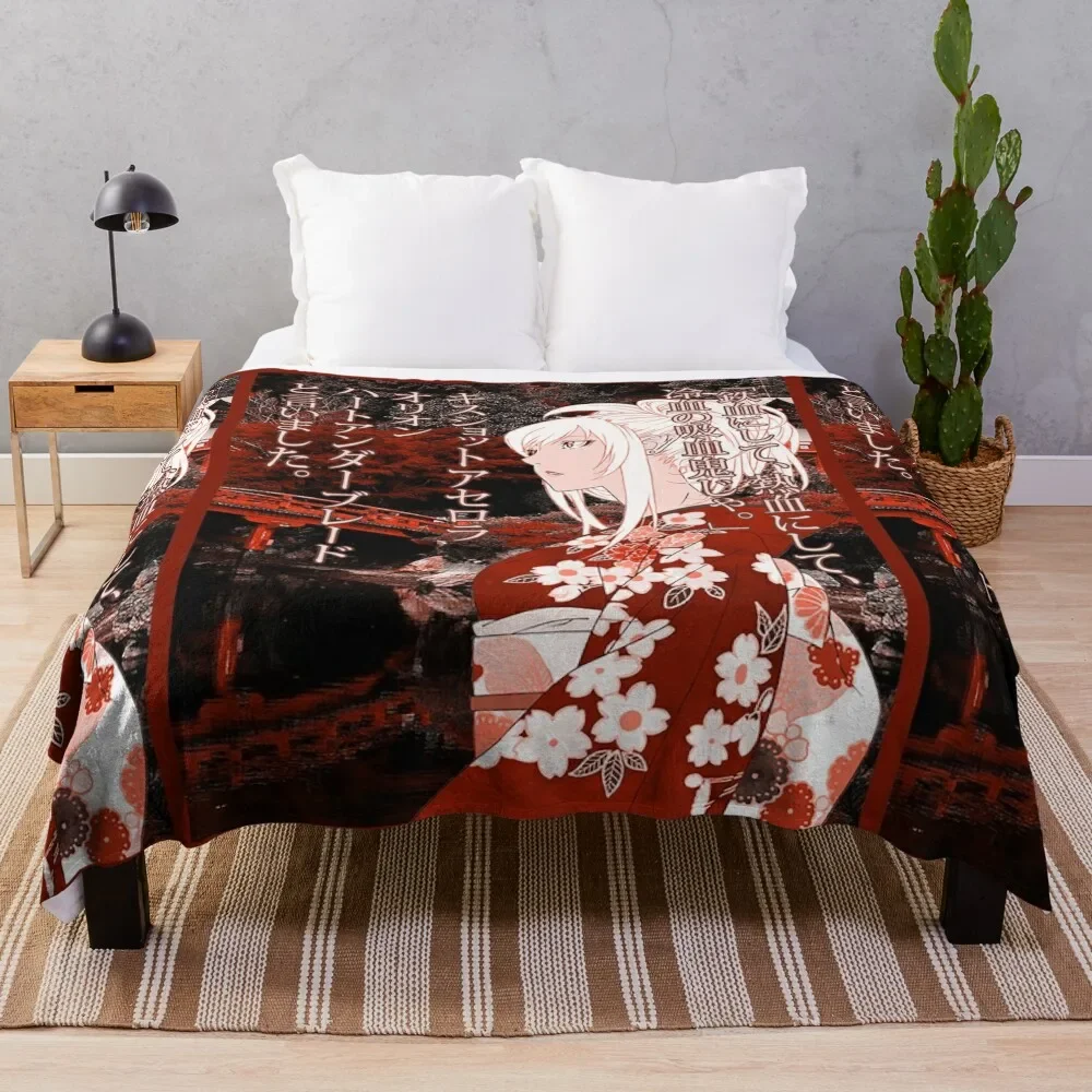 Kiss-Shot Yukata Throw Blanket Sofa Plaid halloween Blankets