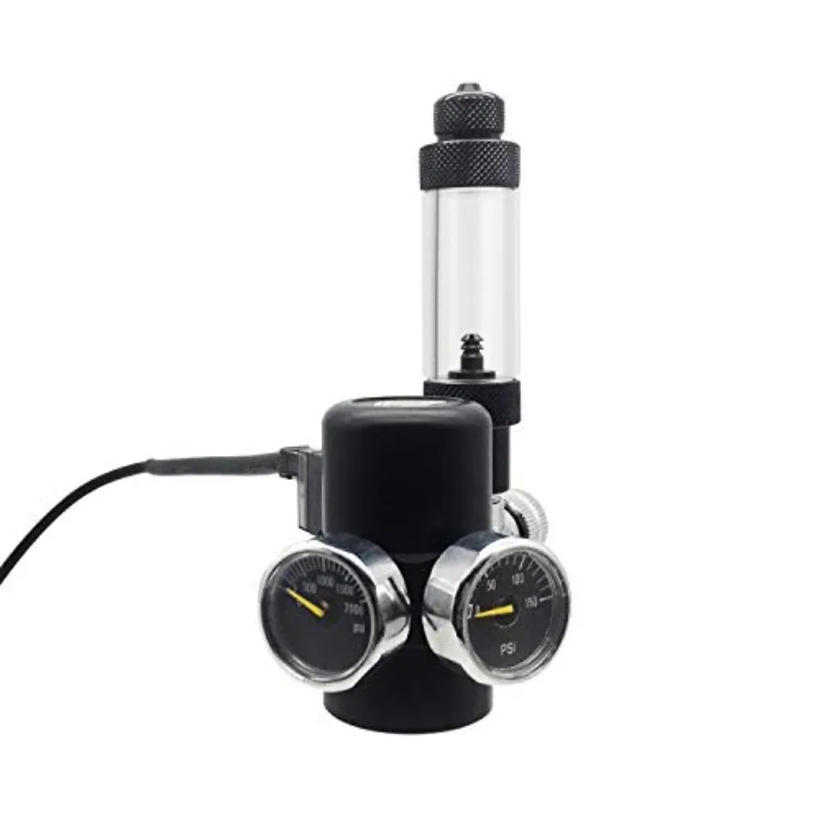 

Aquarium CO2 Regulator for Paintball with DC Solenoid and Aluminum Alloy Bubble Counter and Check Valve
