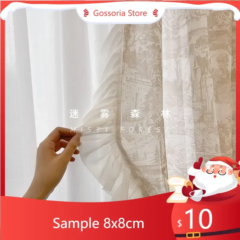 

SampleDZQ Korean Printed Lace Tulle Curtains For Living Dining Room Bedroom Luxury Home Decoration French Windows Curtain Custom