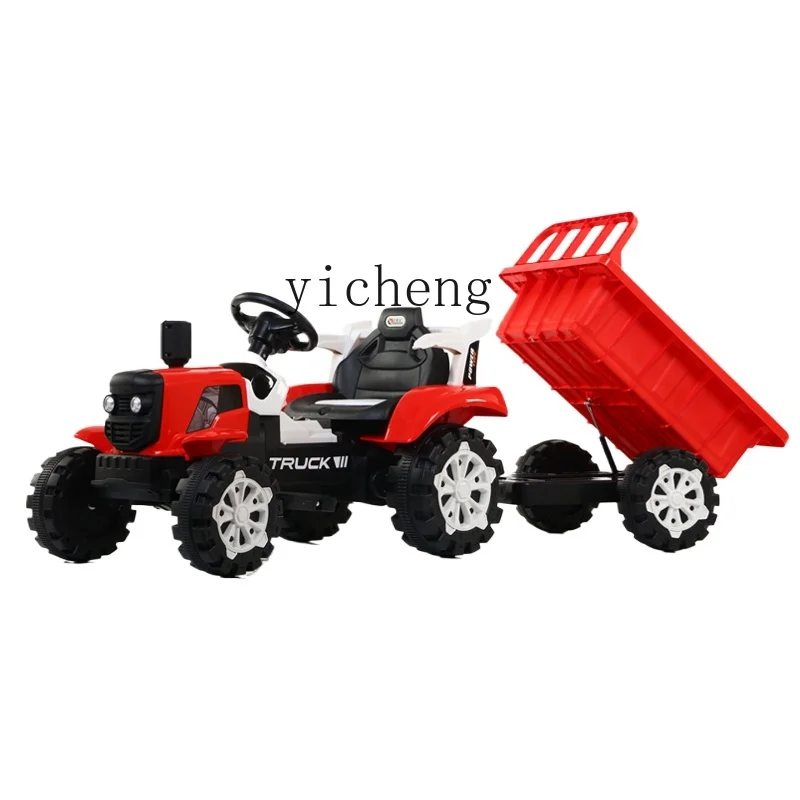 Tqh Tractor Baby's Toy Car Large Children's Electric Oriental Red Mortar