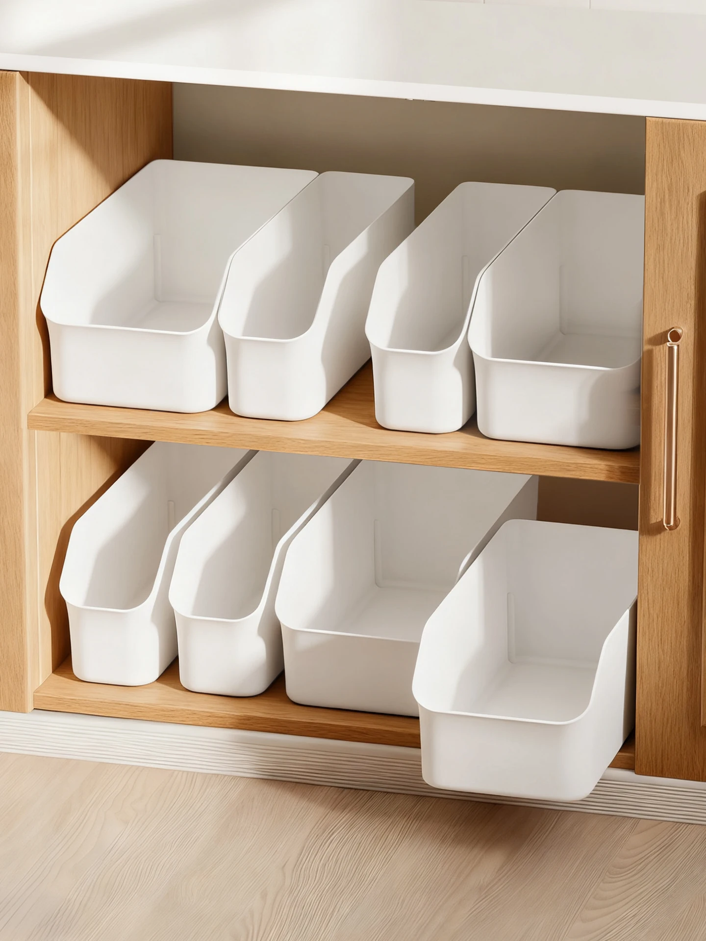 

Kitchen Rectangular Open Top Storage Box Cabinet Organizer Desktop M Sorter Japanese Sle Plastic Utili Basket Container