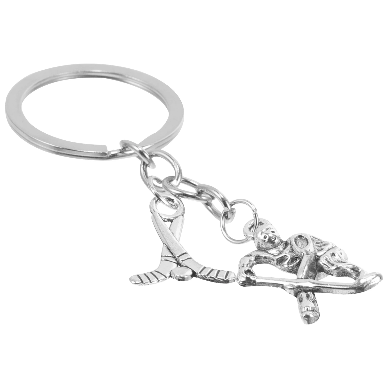 

Hockey Player Keychain Metal Key Ring Pendant Sports Themed Gift Bag Decor Travel Souvenir For Boys Party Favors Hockey Lover