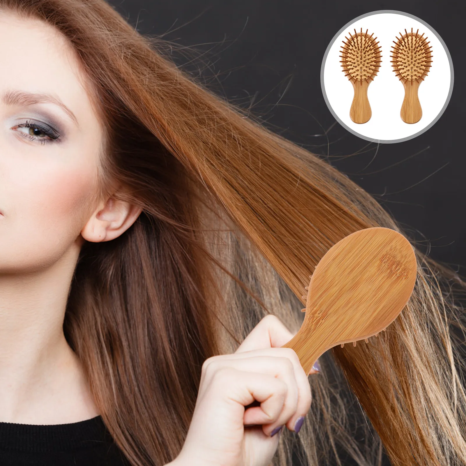 

Набор из 2 бамбуковых расчесок-массажеров с воздушной подушкой, эргономичной ручкой и антистатическим эффектом для всех типов волос