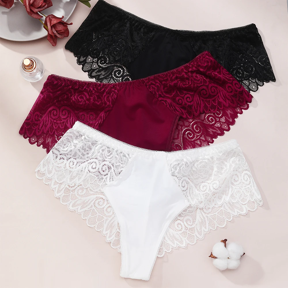 

Seamless Women's Sexy Panties Ice Silk Lace Temptation Female Underwear Low-Rise Fashion Elasticity Lady Briefs Comfort Lingerie