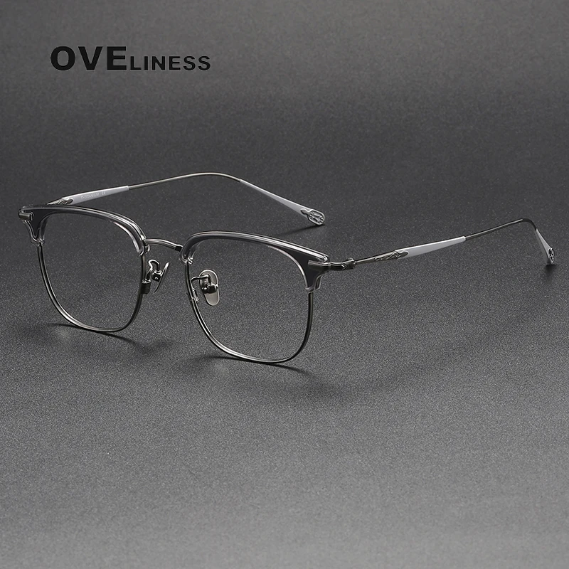 

Vintage Pure Titanium Eyeglasses Frame Men Square Myopia Prescription Optical Glasses Women Luxury Brand Glasses Frame Eyewear