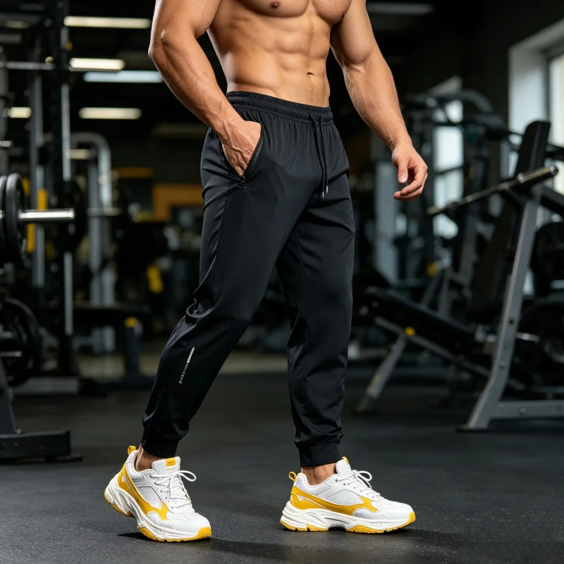 Men's Summer Quick-Dry Ice Silk Jogger Sweatpants, Breathable Casual High-Stretch Sweatpants for Fitness, Training & Running