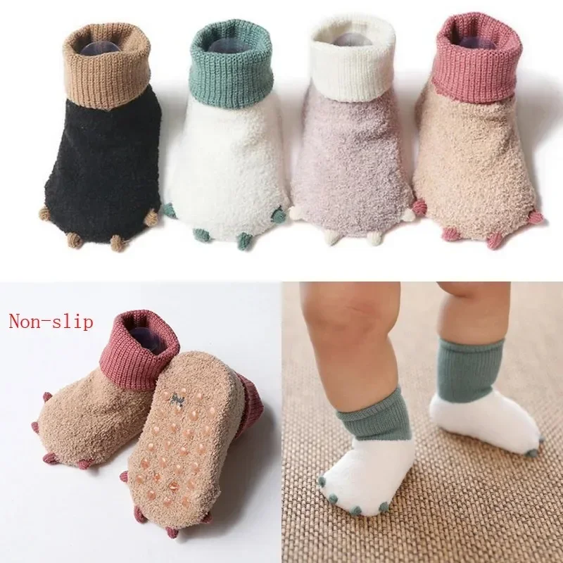 Baby Anti Slip Floor Socks Autumn Winter Newborn Warm Thicken Fleece Socks Newborn Baby Girl Boy Infant Indoor Sock New Cute