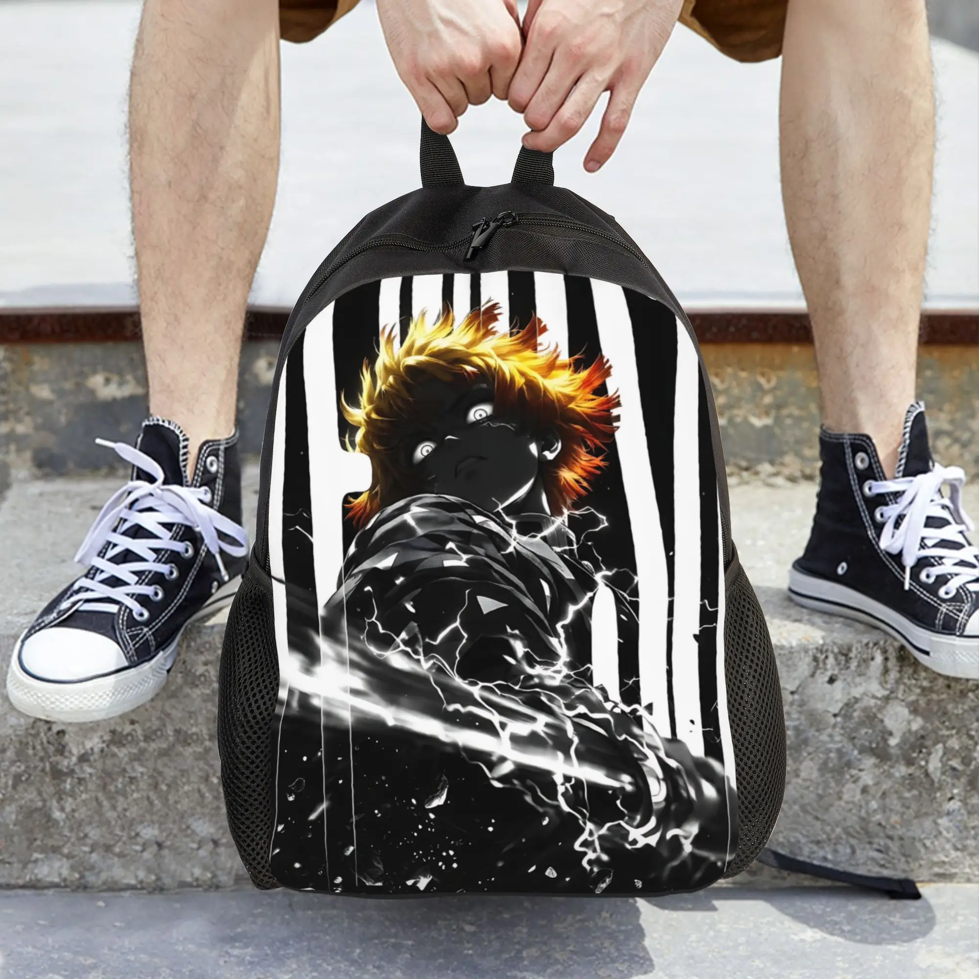 Fashion Halloween Demon Slayer Backpacks Its Bag  mochila Outdoor Zipper Closure Rucksack