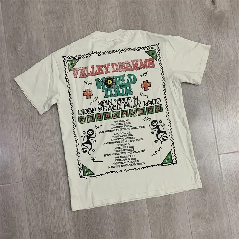 

Casual VALLEY Cartoon Print Short Sleeve Pure Cotton Vale Men's Oversized T Shirt One Day Shipped Out