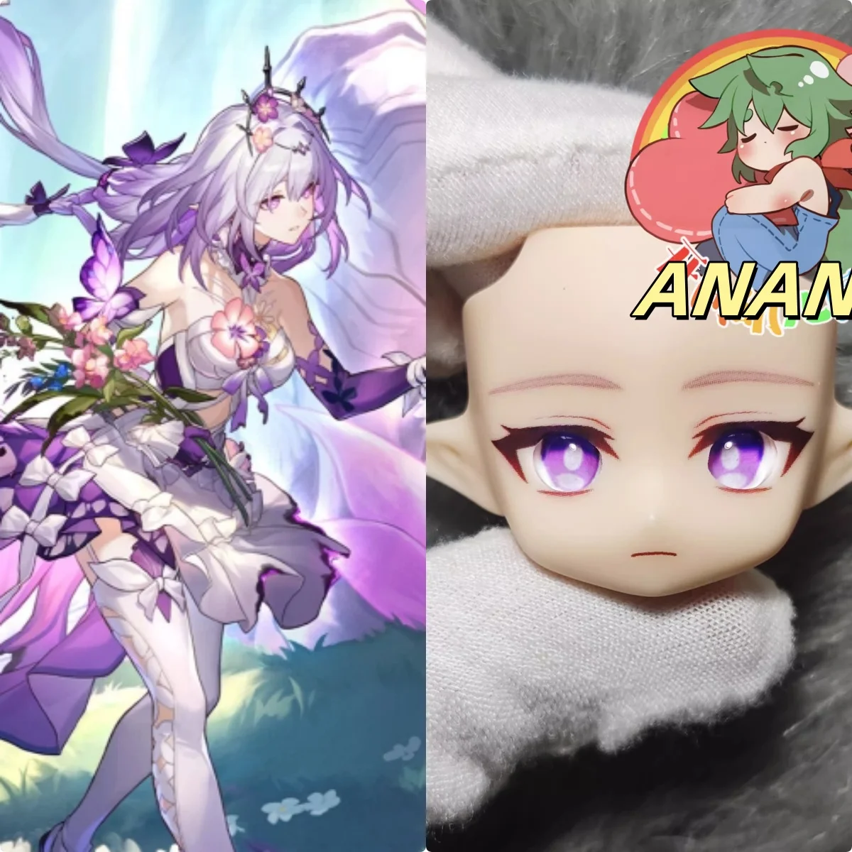 

Castorice Ob11 Лицо ручной работы с открытыми глазами Глазные яблоки Лицевые панели Аниме Игра Лицевая панель Аксессуары для кукол