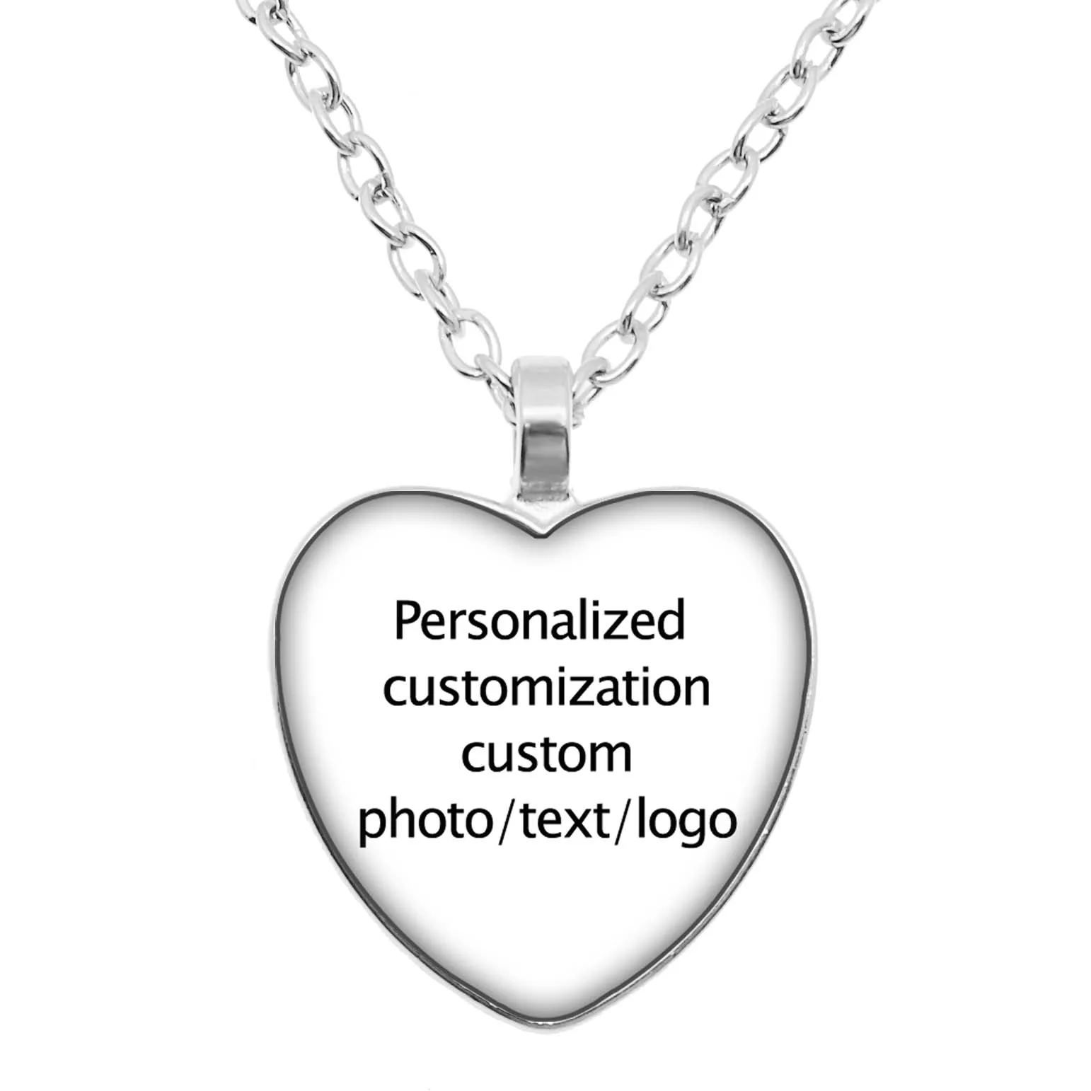 Customized Necklaces For Personalised Custom Pendant Peach Heart Necklace Glass Pendants Mum Dad Baby Custom Gifts Jewelry