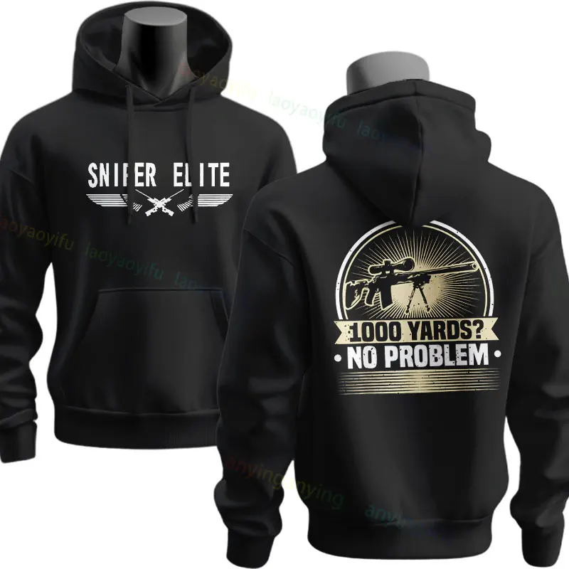 Funny "It's Like Golf But for Men with Sniperscope" Long Range Shooting Sniper Slogan Hoodies Long Sleeve Pullover Hoodie