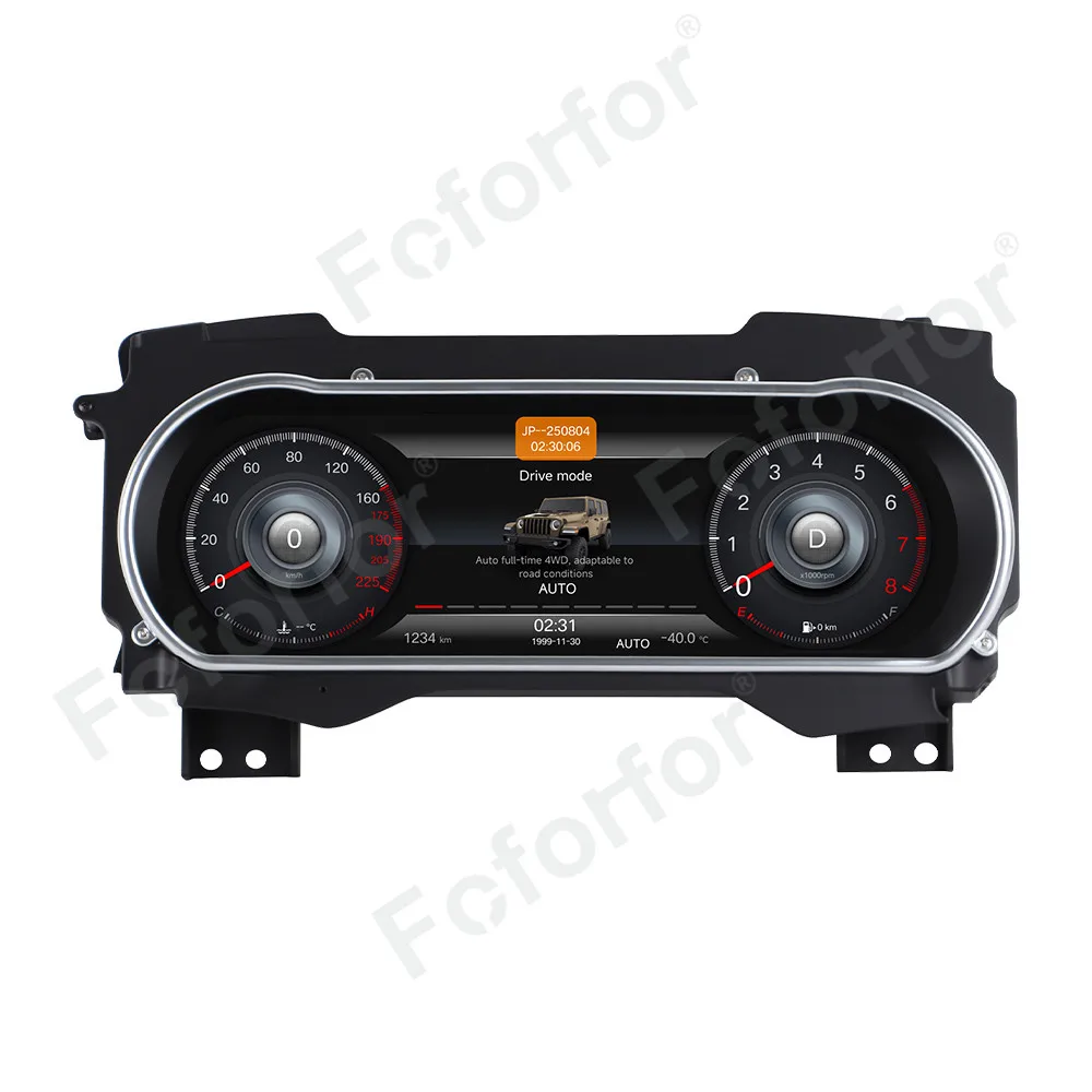 Car Media The Latest LCD Digital Cluster For Jeep Wrangler2018-2023 Car Instrument Dashboard Panel Cockpit Speedometer Odometer